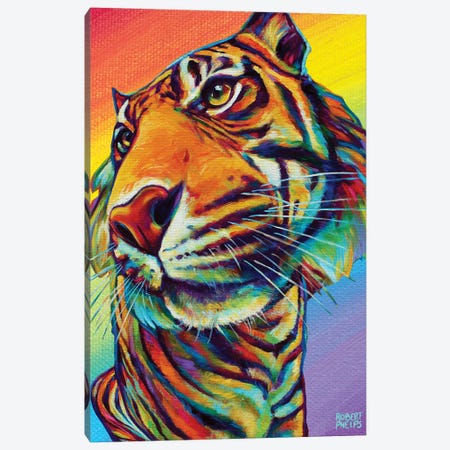 Rainbow Tiger Canvas Print #RPH210} by Robert Phelps Canvas Print