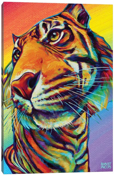 Rainbow Tiger Canvas Art Print - Robert Phelps