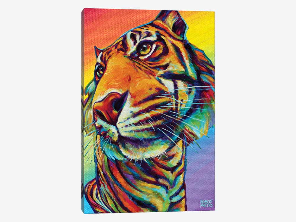 Rainbow Tiger by Robert Phelps 1-piece Canvas Art