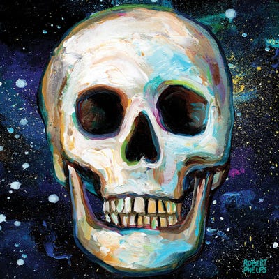 Galactic Skull II by Robert Phelps framed canvas print