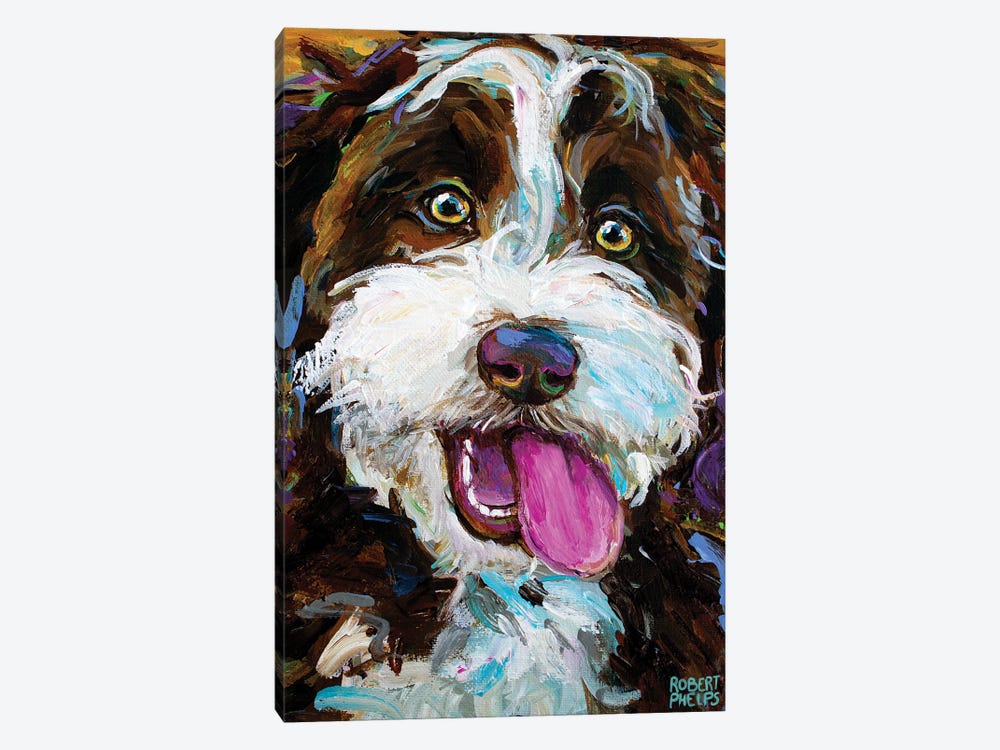 Happy Aussiedoodle I by Robert Phelps 1-piece Canvas Wall Art