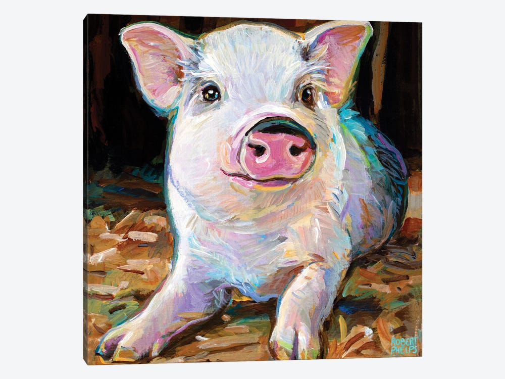 Rudolph The Pig II by Robert Phelps 1-piece Canvas Art