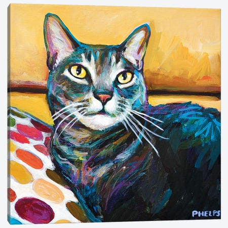 Cy The Cat Canvas Print #RPH23} by Robert Phelps Canvas Art