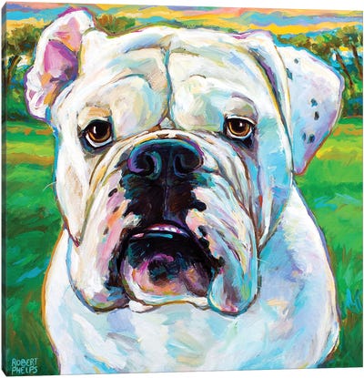 Bubba II Canvas Art Print - Bulldog Art
