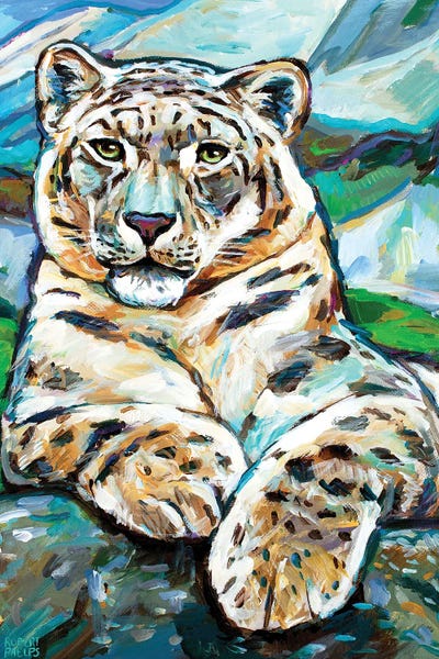 Snow Leopard I by Robert Phelps art print