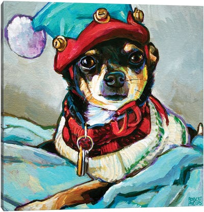 Angel The Chihuahua I Canvas Art Print - Christmas Animal Art