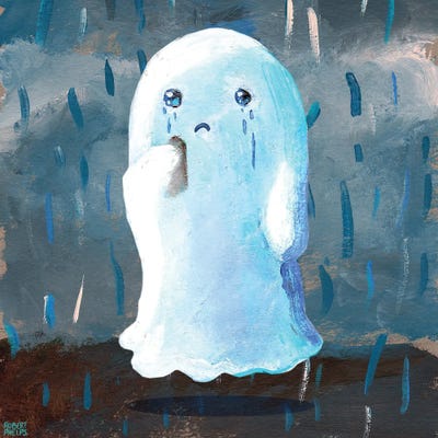 Crying Ghost by Robert Phelps framed canvas print