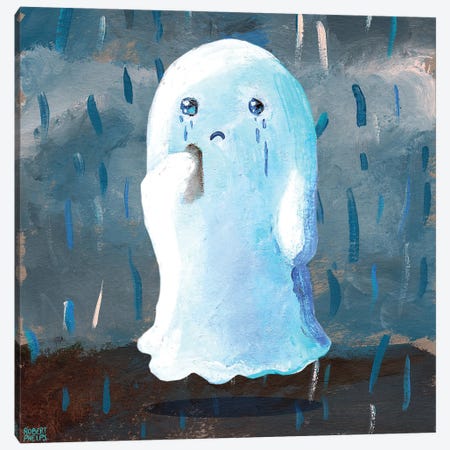 Crying Ghost Canvas Print #RPH279} by Robert Phelps Canvas Art Print