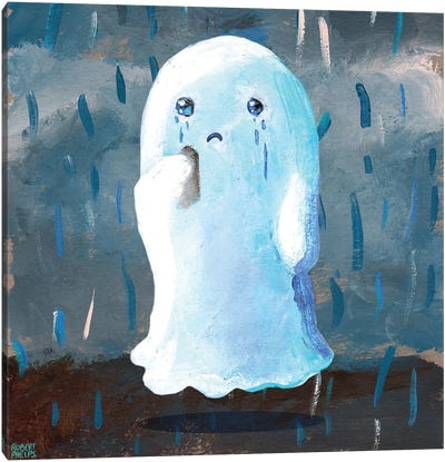 Crying Ghost Canvas Art Print - Ghost Art