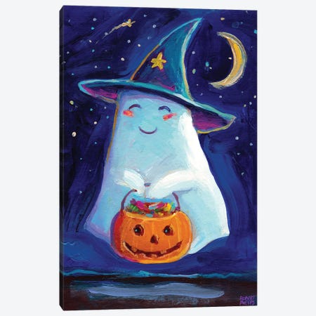 Trick Or Treat Ghost Canvas Print #RPH296} by Robert Phelps Canvas Artwork