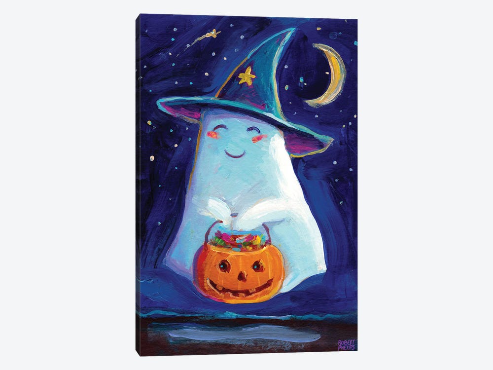 Trick Or Treat Ghost by Robert Phelps 1-piece Canvas Artwork