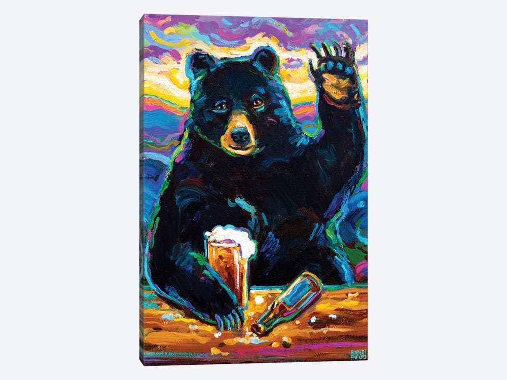 Beer Bear by Robert Phelps 1-piece Art Print