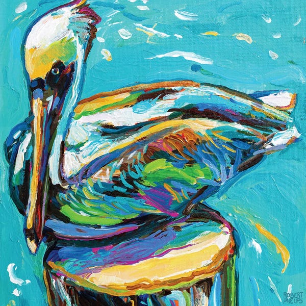 Robert Phelps: Perched Pelican II by Robert Phelps