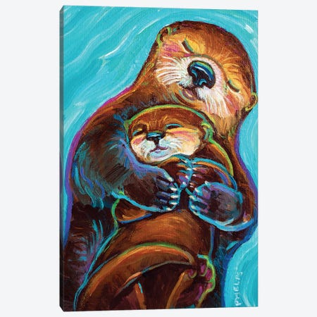 Mama Otter Canvas Print #RPH306} by Robert Phelps Canvas Art