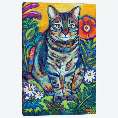 Garden Cat Canvas Print #RPH32} by Robert Phelps Art Print