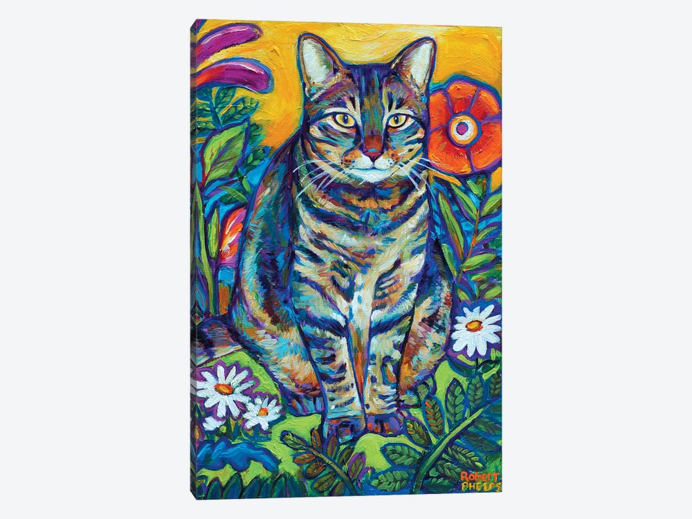 Garden Cat by Robert Phelps 1-piece Canvas Art Print