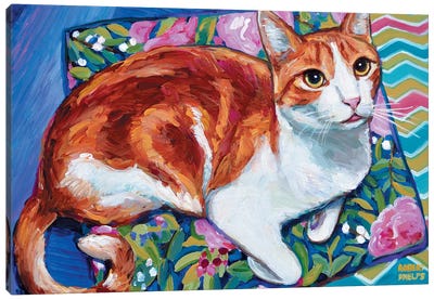 Gregorio Canvas Art Print - Orange Cat Art