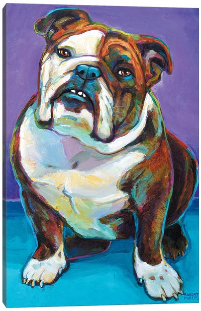 Nya Red Bubble Canvas Art Print - Bulldog Art