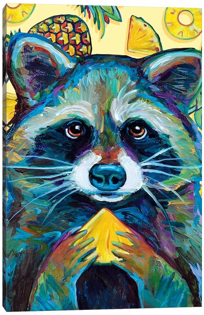 Summer Sweets Canvas Art Print - Raccoon Art
