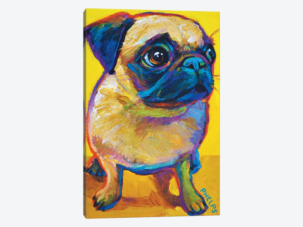 Yellow Pug by Robert Phelps 1-piece Art Print