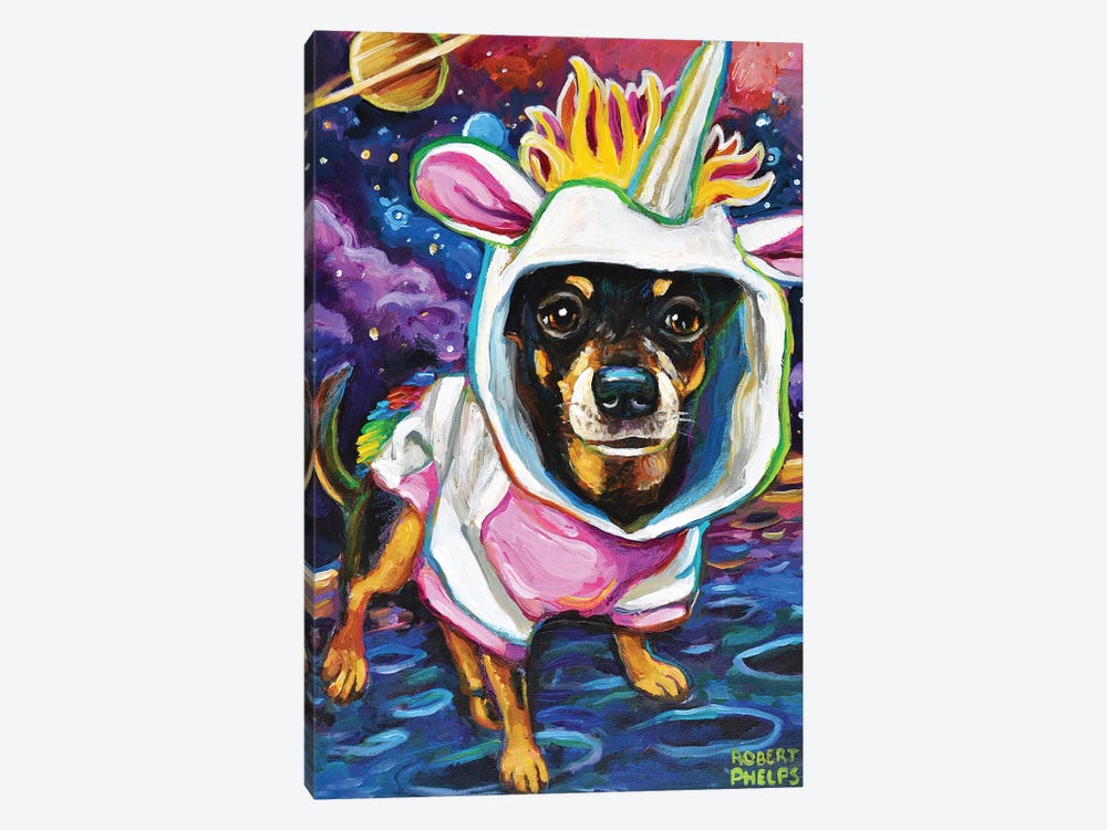 Chihuahua in Space by Robert Phelps 1-piece Canvas Wall Art