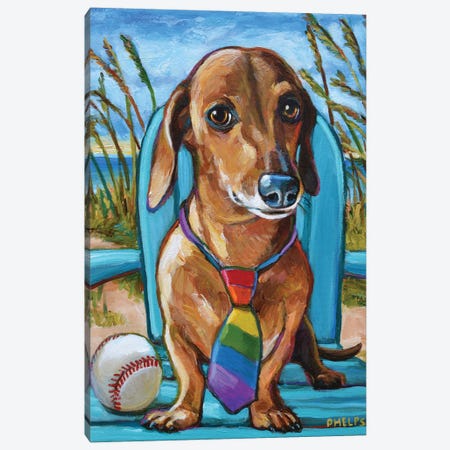 Dachshund with Tie Canvas Print #RPH92} by Robert Phelps Canvas Print