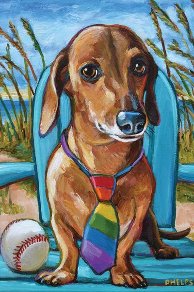 Robert Phelps: Dachshund with Tie by Robert Phelps