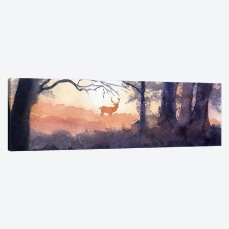 Morning Forest Deer Canvas Print #RPK108} by Rachel Parker Canvas Art Print