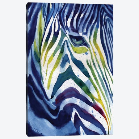 Zebra Colors Canvas Print #RPK115} by Rachel Parker Canvas Art Print