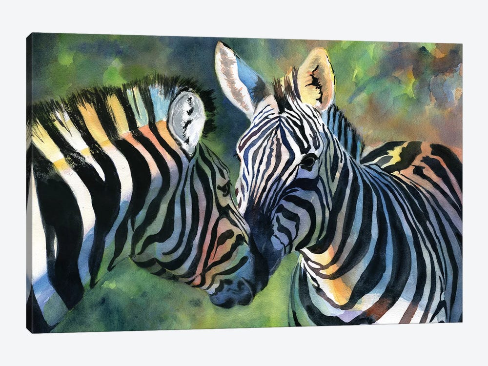 Zebra Love by Rachel Parker 1-piece Canvas Art Print