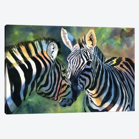 Zebra Love Canvas Print #RPK117} by Rachel Parker Canvas Print