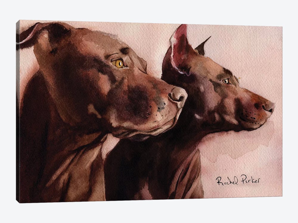 Good Morning Pit Bulls by Rachel Parker 1-piece Art Print