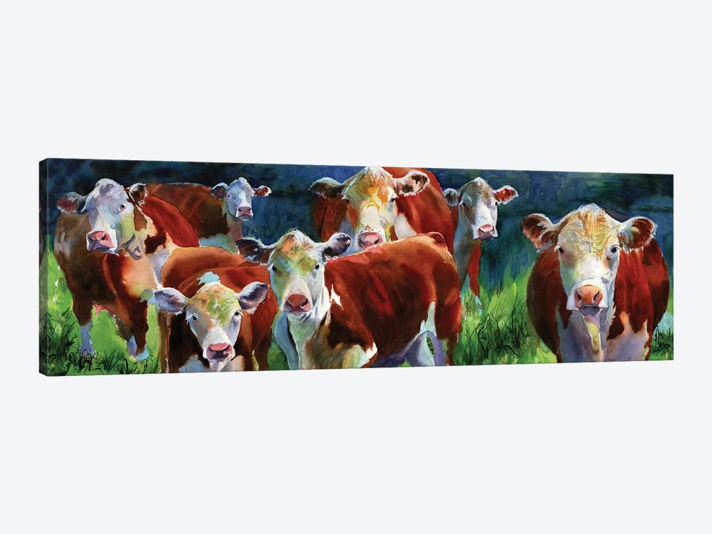 Curious Cows by Rachel Parker 1-piece Canvas Art