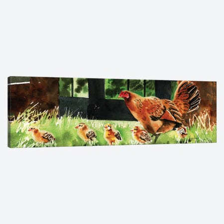 Mama Chicken Canvas Print #RPK56} by Rachel Parker Art Print