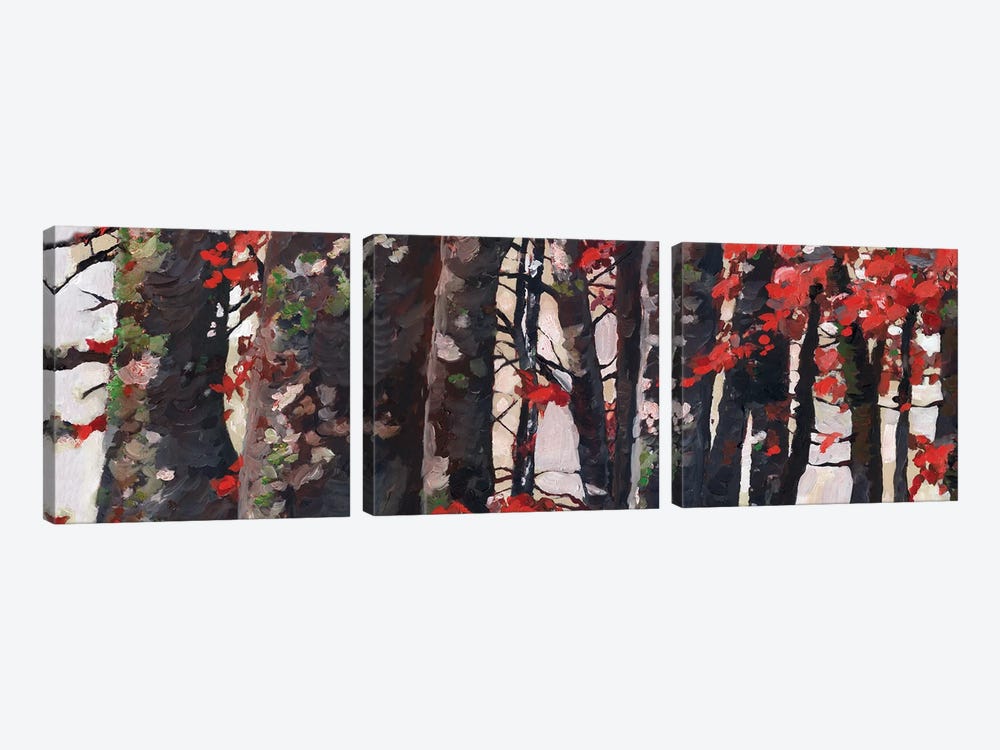 Red Leaves by Rachel Parker 3-piece Canvas Artwork