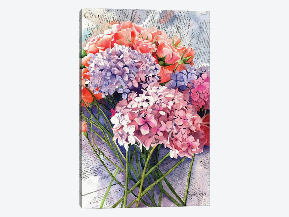 Sunday Hydrangeas by Rachel Parker 1-piece Canvas Art Print