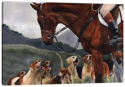 Hunt Horse Hounds Canvas Art Print - Horse Art