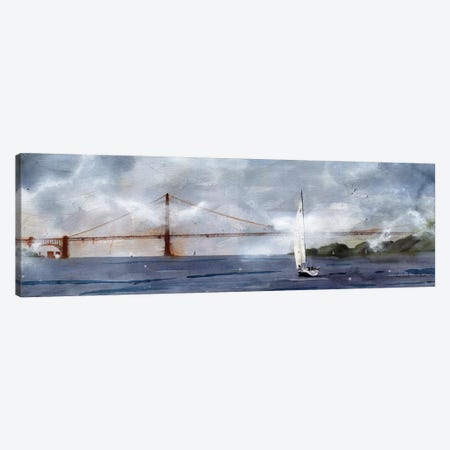 Landscape Golden Gate Foggy Sail Canvas Print #RPK83} by Rachel Parker Canvas Print