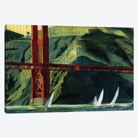 Golden Gate Regatta Canvas Print #RPK86} by Rachel Parker Canvas Artwork