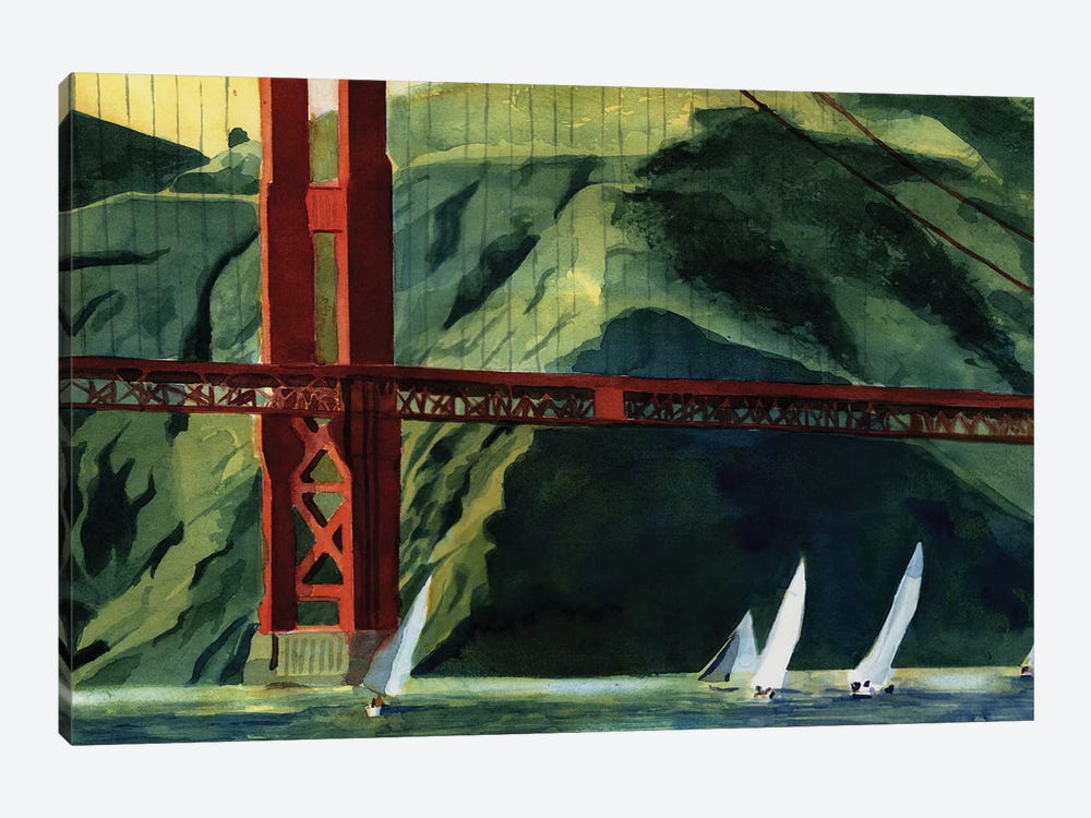 Golden Gate Regatta by Rachel Parker 1-piece Canvas Artwork
