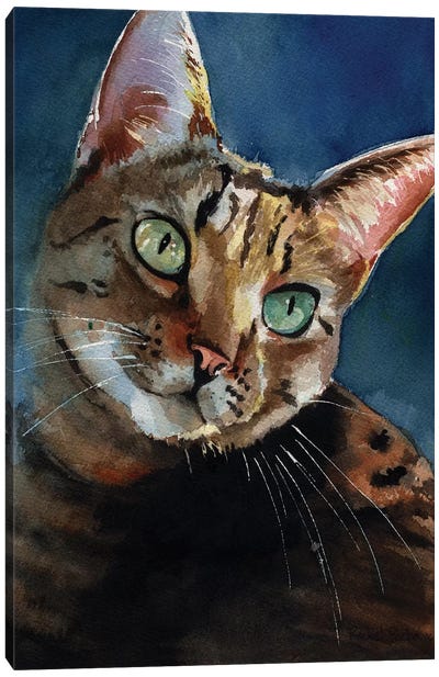 Inky Canvas Art Print - Tabby Cat Art