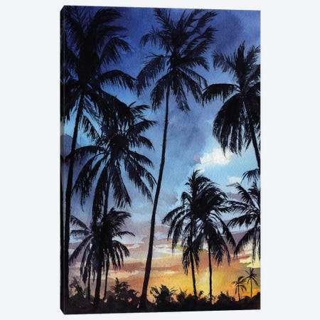 Sunset Palms Canvas Print #RPK90} by Rachel Parker Canvas Art