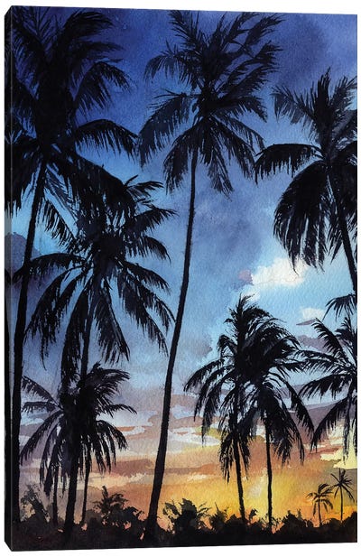 Sunset Palms Canvas Art Print - Rachel Parker