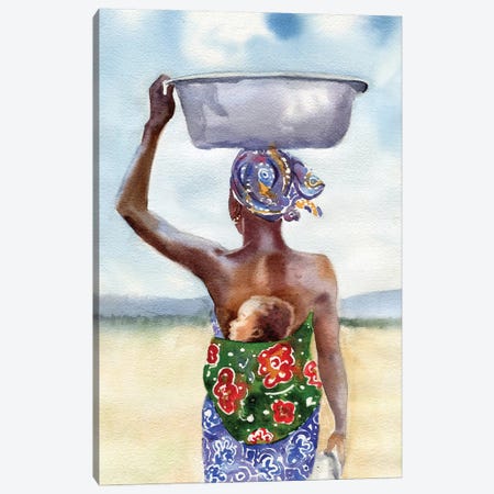African Mother Canvas Print #RPK93} by Rachel Parker Canvas Art