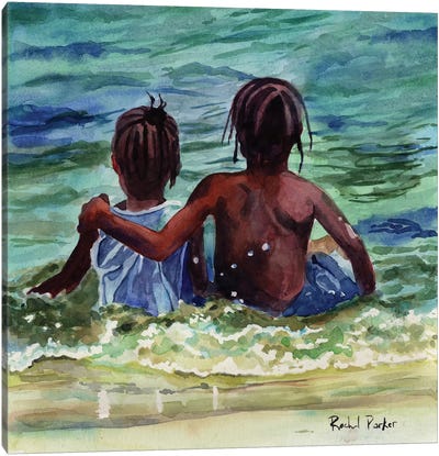 Caribbean Kids Canvas Art Print - Rachel Parker