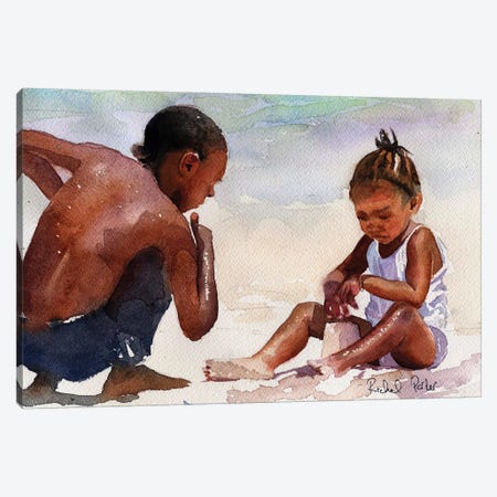 Sandcastle Canvas Print #RPK98} by Rachel Parker Canvas Wall Art