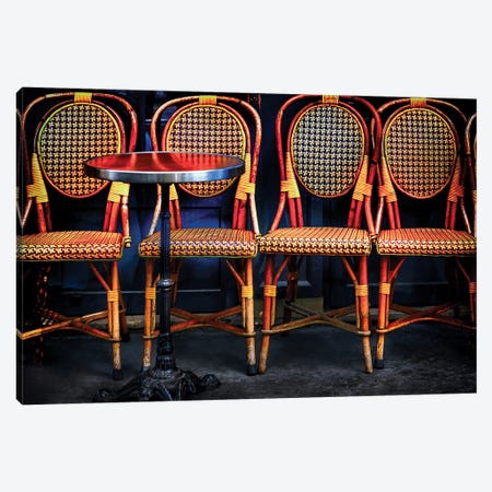 Gold Bistro Chairs Paris Canvas Print #RPM101} by Rose Palmisano Canvas Art Print