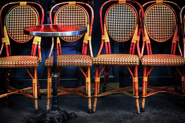 Rose Palmisano: Gold Bistro Chairs Paris by Rose Palmisano