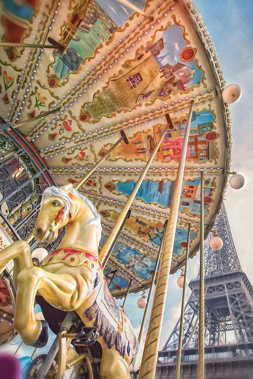 Eiffel Tower Carousel by Rose Palmisano wall art