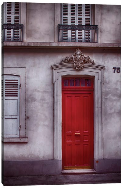 Parisian Red Door Canvas Art Print - Rose Palmisano